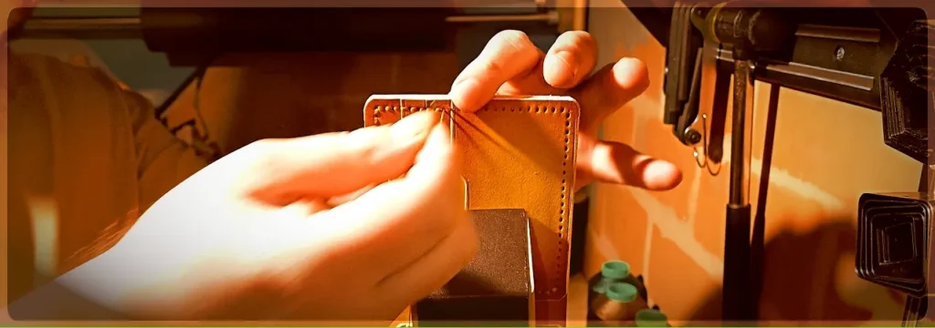Couture sellier du cuir dans l’atelier Kalabron