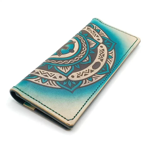 portefeuille long en cuir personnalisable sans fermoir