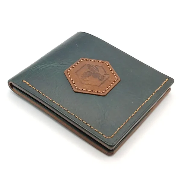 portefeuille cuir aqua marine artisanal