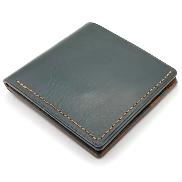 portefeuille cuir aqua marine classique artisanal