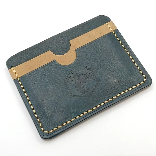 porte-cartes bicolore waxy aqua marine